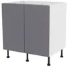 Image de Meuble bas de cuisine avec 2 portes GoodHome Stevia gris brillant L. 80 x H. 72 cm