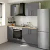 Image de Cuisine complète GoodHome Stevia gris brillant sans électroménager