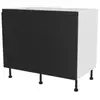 Image de Meuble bas de cuisine blanc mat avec 2 portes noir mat l.100 x H.72 cm GoodHome Garcinia