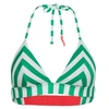 Image de Superdry pour femme. W3010395A Maillot de bain triangle à rayures vertes (XL), Beachwear, Polister recyclé, Durable
