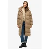 Image de Superdry pour femme. W5011801A Long manteau matelassé à capuche de couleur marron (XS), Casuel, Polyester, Durable