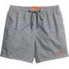 Image de Superdry pour homme. M3010241A Maillot de bain noir imprimé sur toute la surface (M), Beachwear, Polister recyclé, Durable