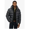 Image de Superdry pour homme. M5011905A Veste de sport matelassée gris foncé (M), Noir, Casuel, Polister recyclé, Durable