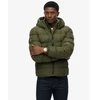 Image de Superdry pour homme. M5011905A Veste de sport matelassée à capuche verte (M), Casuel, Polyester