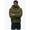 Image de Superdry pour homme. M5011905A Veste de sport matelassée à capuche verte (L), Casuel, Polyester
