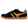 Image de Gola Baskets Equipe II en daim pour homme, Bleu marine/soleil/clair de lune, 7