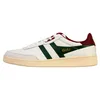 Image de Gola Baskets en cuir Contact pour homme, Blanc/vert persistant/rouge foncé, 7