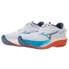 Image de Mizuno Wave Rider 30 J1GM262051 Chaussures de course pour homme Blanc/bleu bijou/orange, Blanc/bleu/orange, 46.5 EU