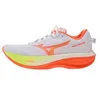 Image de Mizuno Wave Rider 30 J1GM262071 Chaussures de course pour femme Blanc/flamant rose clair/citron vert, Blanc flamant rose, vert citron vert pâle, 38.5 EU