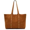 Image de MISAKO Junichi-1 grand sac cabas effet daim avec trousse de toilette amovible et détails métalliques female - Junichi-1 Camel 29x13x37cm