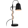 Image de Viokef Lampe à poser Eddie en acier et bois, noire