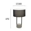Image de Viokef Lampe à poser Allegro avec abat-jour tissu, grise