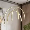 Image de Viokef Suspension LED Megan, longueur 60 cm, dorée, à 3 lampes.