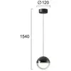 Image de Viokef Suspension LED Zirea, noir/chromé, Ø 12 cm, métal