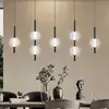 Image de Viokef Suspension LED Abeona, longueur 105 cm, métal noir, à 7 lampes.