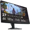Image de Alienware AW2725QF 27" 4K UHD (3840x2160) Écran PC Gaming, 360Hz, Fast IPS, 0.5ms, Compatible NVIDIA G-Sync, 95% DCI-P3, HDR600, Dolby Vision, USB-C, DisplayPort, 2X HDMI, 4X USB, Garantie 3 Ans