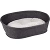 Image de Flamingo Panier pour Chien Xepp Ovale Gris foncé + Coussin Gris Clair - 56x40x19cm - Lavable - Coussin Amovible