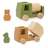 Image de Trixie Houten bouwvoertuigen dieren set
