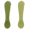 Image de Trixie Lot de 2 cuillères en silicone pour bébé Mr. Dino - Ergonomiques et douces