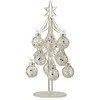 Image de J-Line décoration Sapin + Boules de Noël Etoiles - Verre - Argent - Small