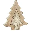 Image de J-Line décoration Puzzle Sapin de Noël - Bois - Or - Large