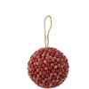 Image de J-Line Suspension Boule Baies Paillettes - Plastique - Rouge - Large