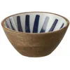 Image de Jolipa Bol en manguier décoré marine et blanc 17 cm
