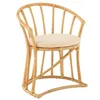 Image de J-Line Chaise + Coussin - rotin/Textile - Naturel/Blanc
