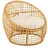 Image de J-Line Chaise Lise + Coussin 1 Personne - rotin/Textile - Naturel/Blanc