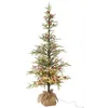 Image de J-Line décoration Sapin de Noël + Sac Neige - Jute/Plastique - Vert/Rouge - Large - LED