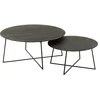 Image de J-Line Table d'appoint Rond - Bois/métal - Noir - Set de 2
