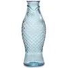 Image de Carafe en verre pour l'eau | Collection Fish & Fish par Paola Navone | Carafe 850 ml | Bouteille transparente bleu pour boissons | Convient comme vase
