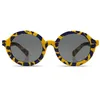 Image de KOMONO Lou JR. Lunettes de soleil rondes Yellow Jungle pour enfants avec protection UV et lentilles résistantes aux rayures, pour filles et garçons âgés de 3 à 5 ans