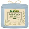 Image de Bambaw Drap Housse 140x200 Bambou, pour Matelas Épais Jusqu’à 35cm, Literie Rafraichissante et Hypoallergénique, Drap en Bambou Thermorégulateur, Literie Anti Acarien, Certifiée Oeko-Tex (Bleu Clair)