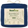 Image de Bambaw Drap Housse 180x200 Bambou, pour Matelas Épais Jusqu’à 35cm, Linge de Lit, Hypoallergénique et Anti Acariens, Drap Housse en Bambou Rafraichissant, Certifié Oeko-Tex (Bleu Marine)
