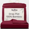 Image de Bambaw Drap Plat Bambou 180x290 cm, Drap Plat Anti Acarien, Doux et Rafraîchissant, Linge Lit Bambou Thermorégulateur, Linge Lit 1 Personne, Certifié Oeko-Tex (Bordeaux)