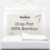 Image de Bambaw Drap Plat 2 Personnes Bambou 270x290 cm, Drap Plat Blanc Doux, Anti Acarien et Anti Transpiration, Linge de Lit Bambou Thermorégulateur et Hypoallergénique, Certifié Oeko-Tex (Blanc)