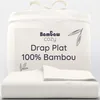 Image de Bambaw Drap Plat en Bambou 180x290 cm, Drap en Bambou Doux, Frais et Anti Acariens, Drap Lit 1 Personne Qualité Hôtellerie, Certifié Oeko-Tex (Ivoire)