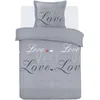 Image de Vision - Parure de lit Love - 100% Coton - Coeurs - Coloris: Gris - Set de Housse de Couette 140 x 200 cm avec 1 taie d'oreiller pour lit 1 Personne - Fibres Naturelles - Certifié Oeko-Tex