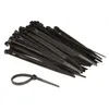 Image de Perel Attaches en nylon noir, 100 pièces, liens de câble 120 x 4,6 mm, résistant aux UV, auto-verrouillables, force de traction 23 kg, pour applications lourdes à l'intérieur et à l'extérieur
