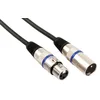 Image de HQ-Power Câble XLR, 1 x XLR mâle 3 broches, 1 x XLR femelle 3 broches, 6 m, idéal pour la transmission sonore