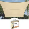 Image de Perel Voile d’ombrage carrée 3.6 x 3.6 m en HDPE Respirant et perméable pour Jardin et terrasse, Protection UV 90%, Effet rafraîchissant, Champagne