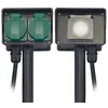 Image de Perel Prise extérieure IP44 avec minuterie et Piquet de Terre, 2 Prises Type E avec couvercles et câble H07RN-F 1,5 m pour Jardin