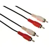 Image de Velleman Câble audio, 2 x RCA vers 2 x RCA, connexions plaquées or, 1.5 m, noir