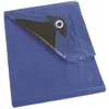 Image de Perel Bâche, bâche imperméable, bache de Protection extérieur, hivernage, très résistante, 26 oeillets, Angles renforcés, rectangulaire, Bleu/Noir, 180 g/m², 5 x 8 m