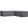 Image de Perel Housse en L pour salon de jardin 215 x 215 x 70 cm, imperméable et résistante aux UV, protection pour salons d’angle contre la pluie et la saleté