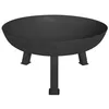 Image de Perel Brasero, 3 Pieds Solides, Rond, 37 x Ø 75 cm, Fonte, Noir