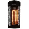 Image de Perel Chauffage de terrasse mobile, 1200 W, avec protection anti-basculement, 2 niveaux de chauffe, oscillant, résistant aux projections d'eau, métal, noir