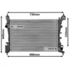Image de VAN WEZEL Radiateur du moteur Module de Refroidisement Largeur de filet 375mm Longueur de filet 540mm Profondeur de filet 23mm pour FIAT Grande Punto 3/5 portes (199) 17002318