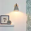 Image de Lucide Applique Possio avec abat-jour en béton et bois